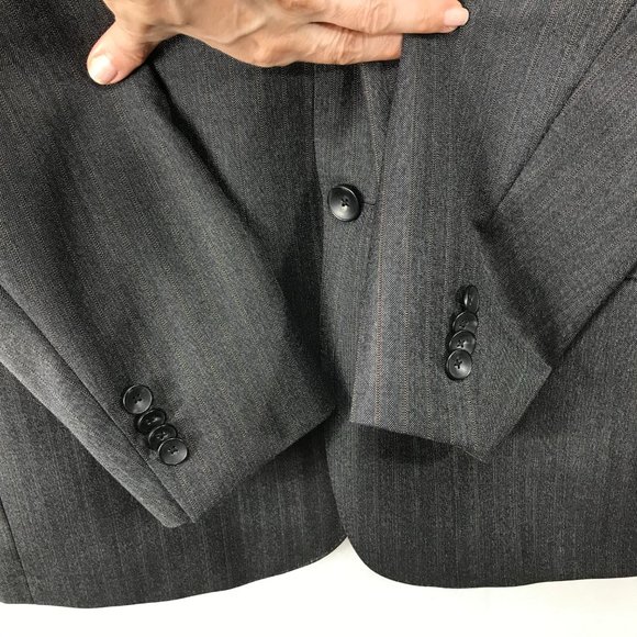 Hart Schaffner Marx Blazer Men's 42R Gray 2 Button Sport Coat Pin Stripe 2 vent - Picture 8 of 16